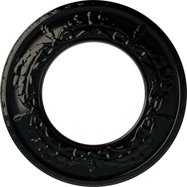 Ekena Millwork Salem Ceiling Medallion (Fits Canopies up to 7 1/8"), 13 1/4"OD x 7 1/8"ID x 7/8"P, Black Pearl CM13SABPS - main